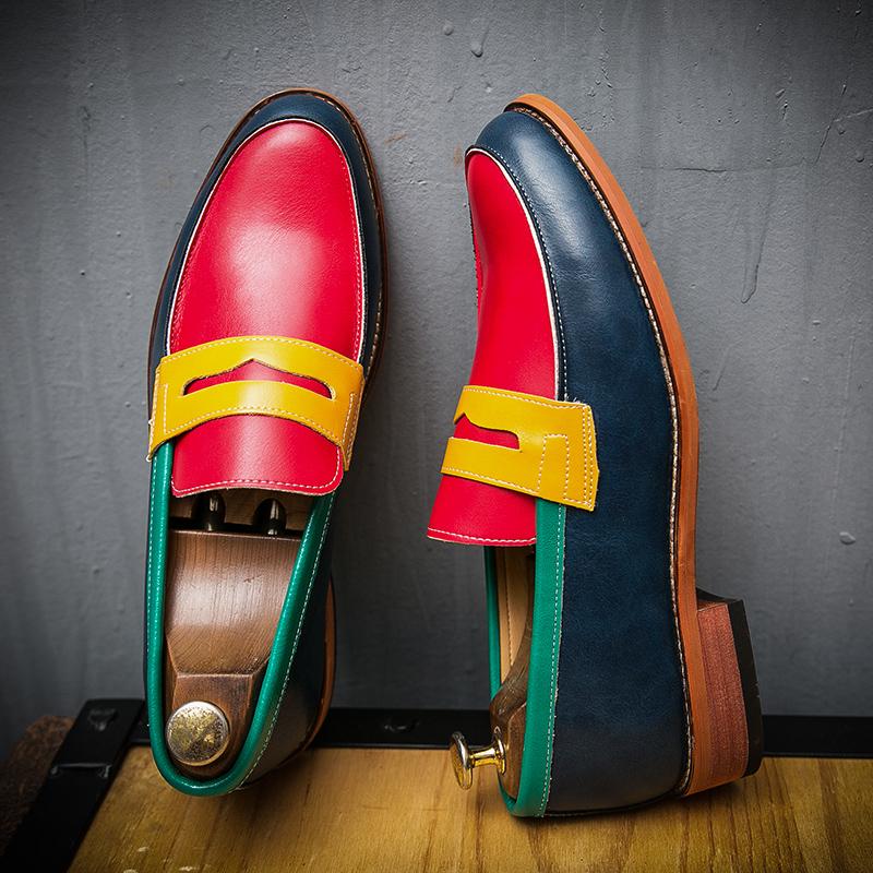 Fashion New Colorful Loafers for Men Casual Luxury Slip-On Spring Autumn Wedding Shoes Men Dress Shoes Wedding Fashion Party Dance Shoes