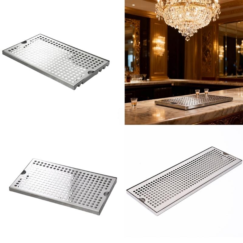 Metal steels Beer Drip Tray Metal Beer Tower Drip Pan Surfaces Mount No Drain Drip Tray Metal Drip Tray Enduring