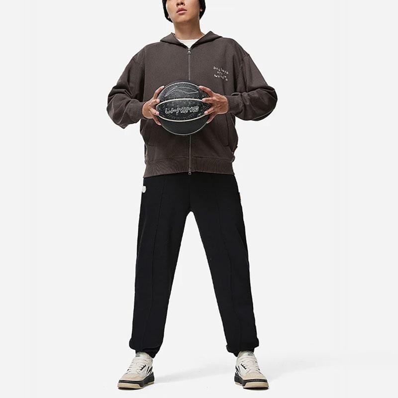 Li Ning Badfive Solid Color Loose Fit Jogger Pants Men Bottoms Black AKLT843-4