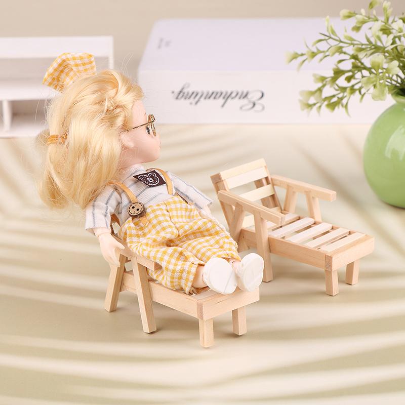 1/12 кукольный домик имитация пляжного кресла шезлонги модель кукольного домика мини мебель украшения кукольные домики аксессуары