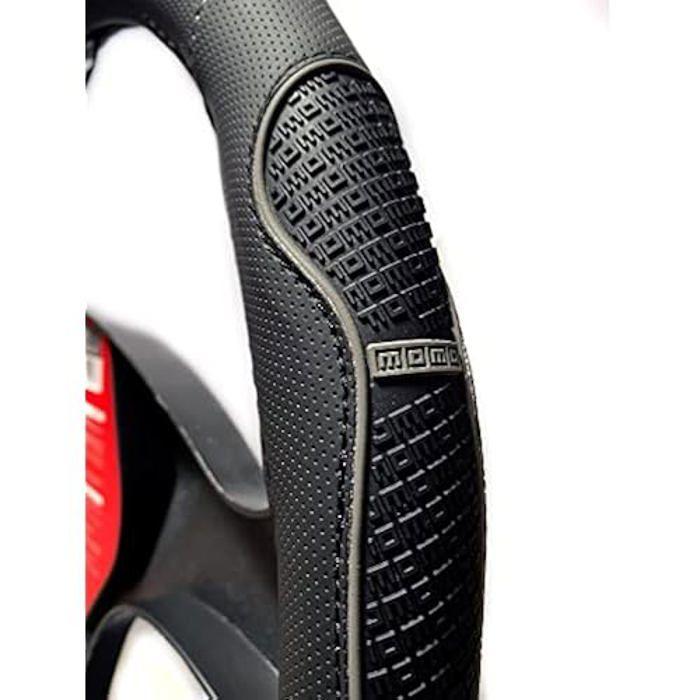 Housse de volant - MOMO - Elegant - Noir et gris - Universelle - Antidérapante