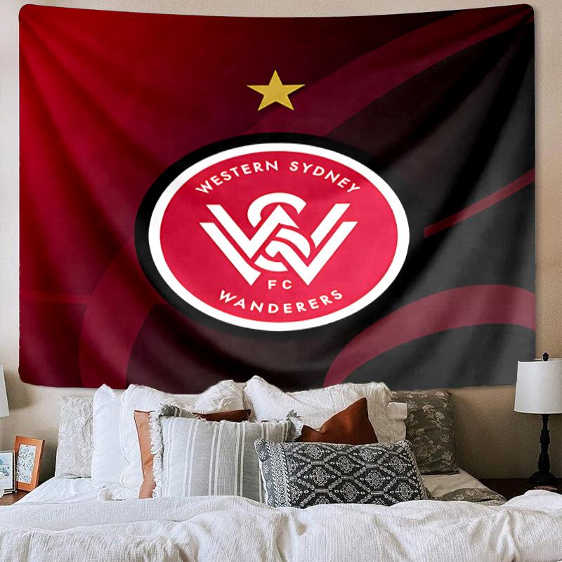 Western Sydney Wanderers Fc Tapestry Playroom Tapestry, Accessories for Bedroom,Livingroom, dormitory Room Wall Decor Fan Birthday Gifts