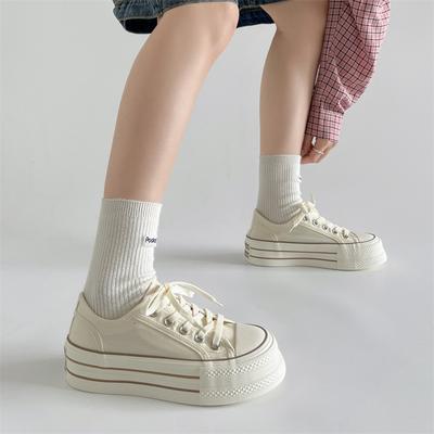 Повседневные легкие ретро туфли на платформе с круглым носком, женские, 2025 новая летняя обувь для отдыха и спорта, парусиновые кеды на мягкой подошве