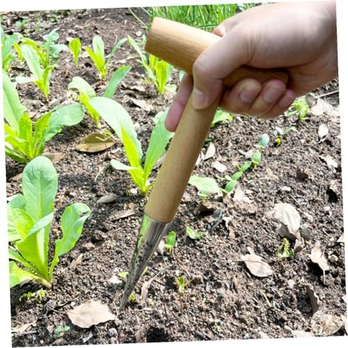 T-Handle Soil Hole Digger, Chrome-Plated Tool for Seedlings, Weeding & Soil Loosening