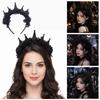 Gothic Black Rose Lace Crown Dark Style Halloween Hair Hoop  Birthday Celebration