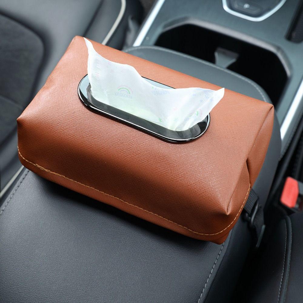 Practical Car Tissue Holder PU Leather Automotive Napkin Holder Gift Tissue Storage Box  Car Seats