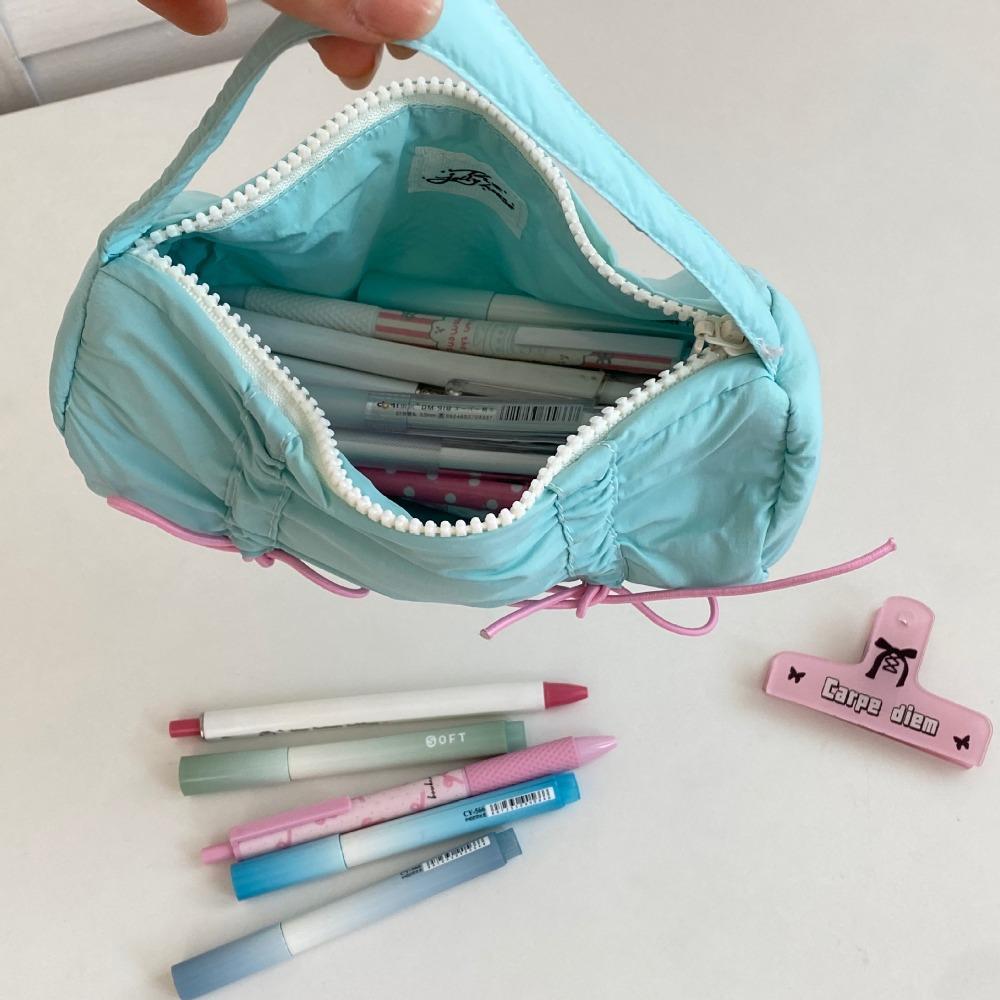 Bowknot Bow Stationery Bag Handheld Bow Pencil Pouch Cute Korean Style Pencil Case Office