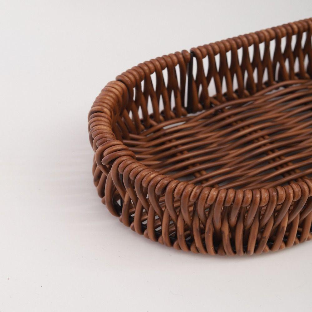 Пластиковый плетеный поднос овальный корзина для пикника кухонные принадлежности тарелка для хлеба и еды