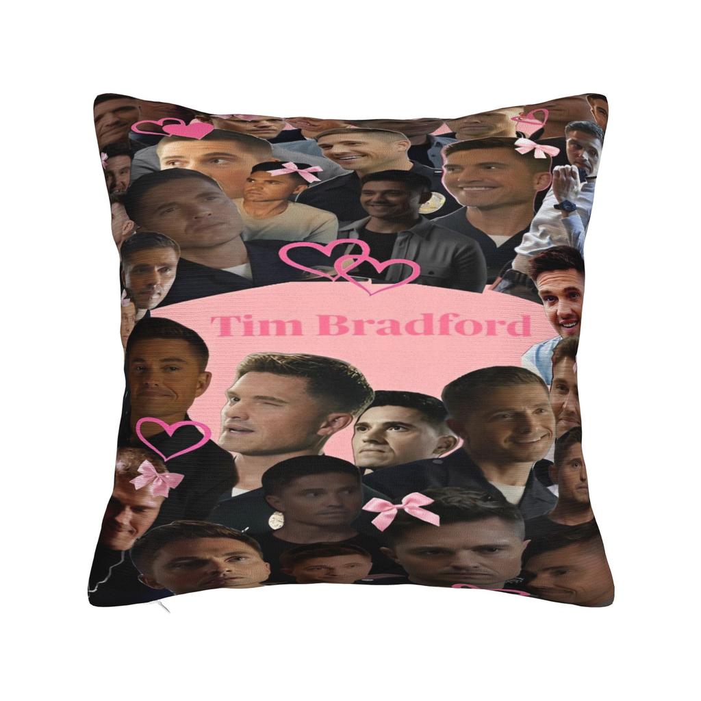 Tim Bradford Pillow Cover  Funny Pillow Case For Living Room Chair Square Cushion Cover Birthday Present