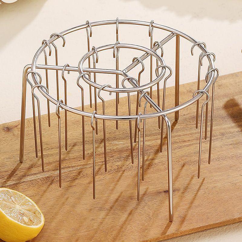 Аэрофритюрница Вертикальная решетка для гриля из нержавеющей стали Съемная решетка для гриля Вертикальный держатель для шампуров для барбекю 24 иглы для выпечки