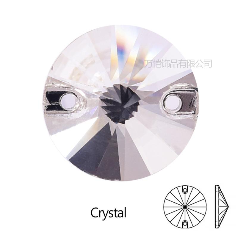 Gold Bottom Glass Hand Sewn Drill Satellite Double Hole, Flat Bottom Double Buckle Hand Sewn Drill Diy Clothing Accessories Accessories Rhinestone