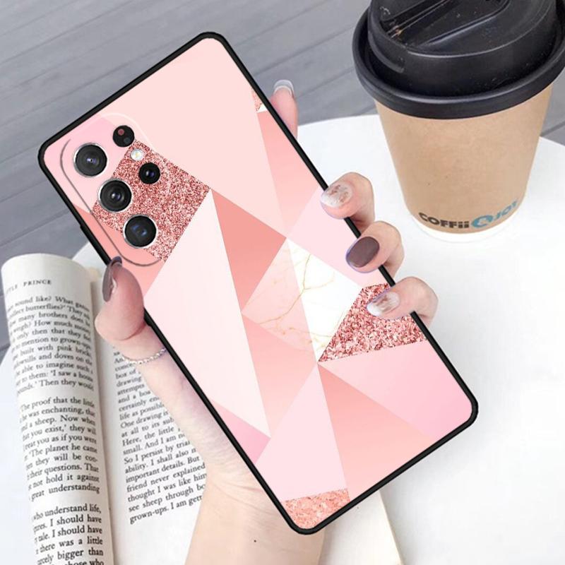 Чехол для телефона Розовое золото Мраморный арт Чехол Для Samsung Galaxy S24 S25 Ultra S21 S22 Ultra S10E Note 10 Plus Note 20 FE S23