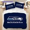 Постельное белье с узором Seattle Seahawks Комплект одеял Покрывало Наволочка Домашний Декор Подарок на День Рождения (1 пододеяльник + 2 наволочки, без наполнителя)