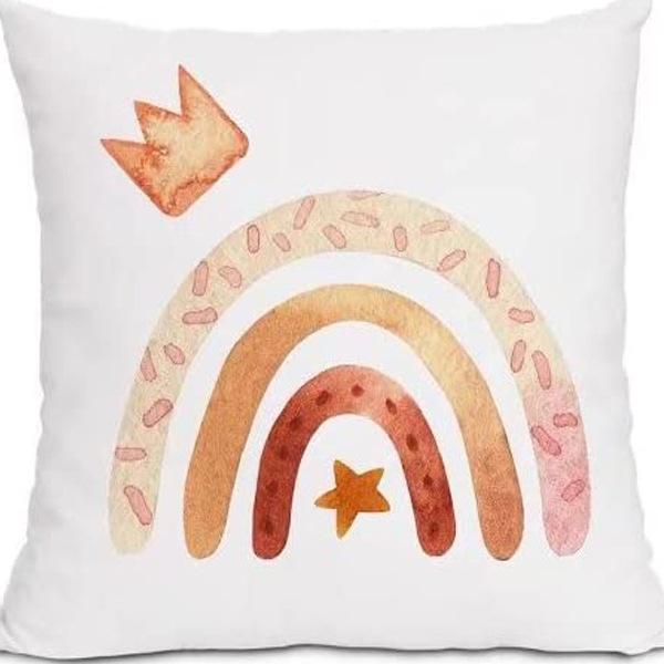 Modern Minimalist INS Rainbow Pillowcase Fresh Printed Linen Cushion Pillowcase Living Room Sofa