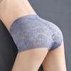 Бесшовные кружевные трусики с высокой талией для женщин, нижнее белье, сексуальные дышащие сетчатые трусы с цветочной вышивкой, большие размеры 3XL, нижнее белье
