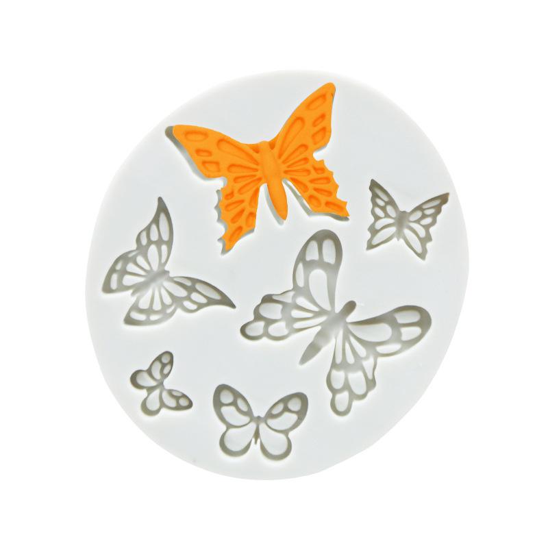 Форма для торта из помадки в форме бабочки, силиконовая форма, кружевной узор, форма для выпечки, инструменты для выпечки, декор для сахарного печенья