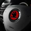 Car Sticker 47mm Car Interior Steering Wheel Sticker Decorative Accessories For Skoda Superb Octavia Rapid Kodiaq Kamiq Karoq Fa