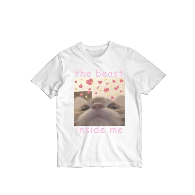 Зверь внутри меня Мем про кота Футболка Подарок для женщин Футболка с угарными мемами Непристойные футболки Футболки с глупыми котами Безумная футболка