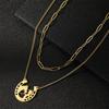 Cazador Trendy Gold Color Horse Pendant Necklaces for Women Stainless Steel Jewelry Double Chain Necklace 2026 Gift New