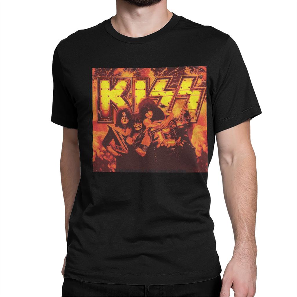 Харадзюку Футболка Летняя Эйс Фрейли Космонавт Kiss Группа Популярные Футболки Чистый Хлопок Футболка Мужская Забавный Рисунок Короткий Рукав Топ Футболка
