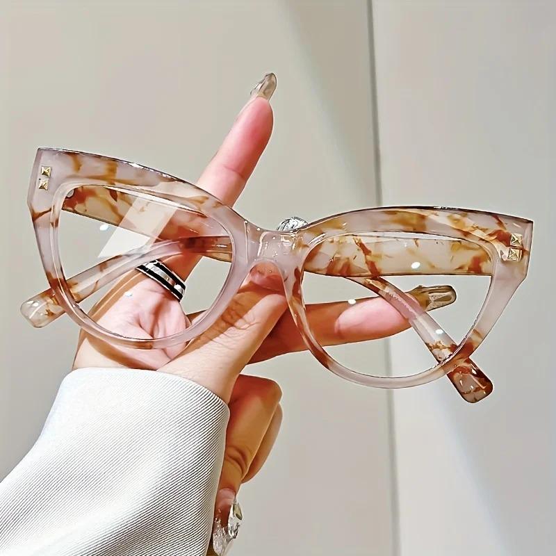 Retro Fashion Anti-blue Light Cat Eye Reading Glasses Unisex Trendy Oversized Presbyopic Eyeglasses