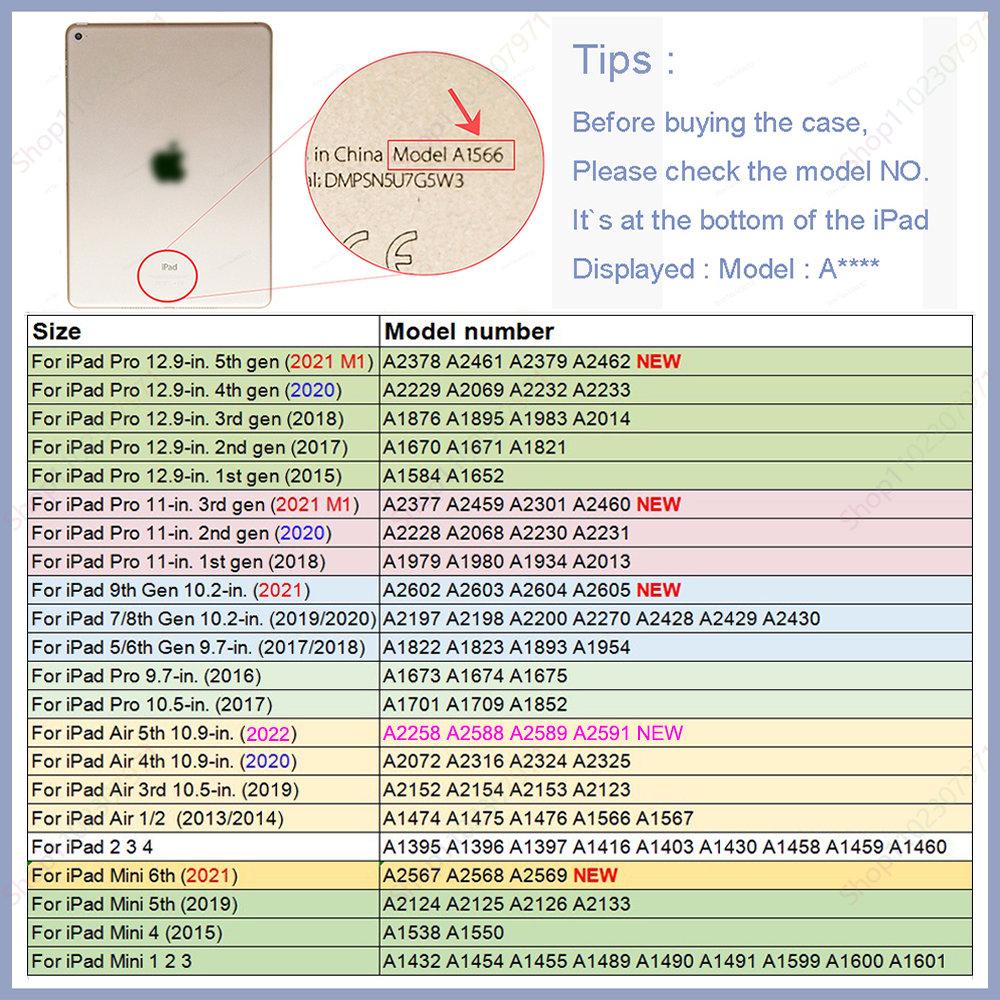 Ultra Slim Case for IPad Air 5th Generation (2022)/ IPad Air 4th Generation (2020) 10.9 IPad Air 3 10.5 Ipad 9th Gen Sleep Wake Silicone Ipad Case