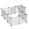 Modular Rabbit Enclosure with Mounting Accessories, Steel, 105x105x70cm - Black