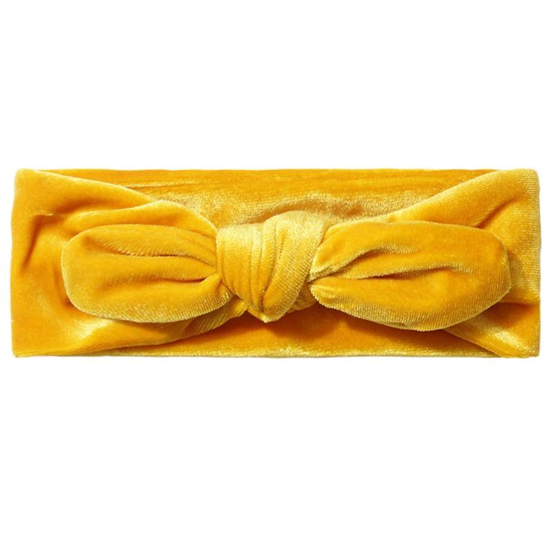 New Baby Golden Velvet Headscarf Cute Baby Rabbit Ears Headband Warm Children's Jewelry Autumn and Winter Models
