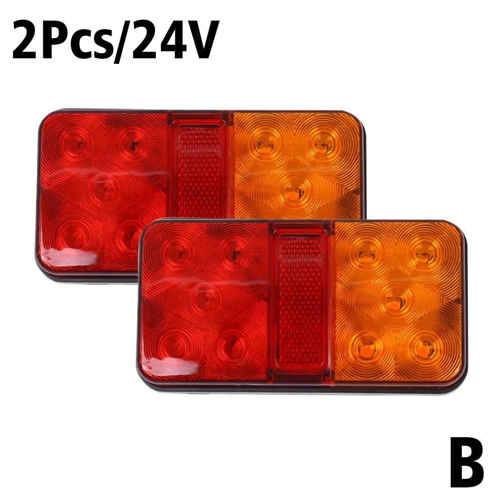 2Pcs 12V/24V/12-80V LED Truck Tail Lamp Taillight Turn Signal Indicator Stop Lamp Rear Brake Light For Car Truck Trailer Ca N2H0