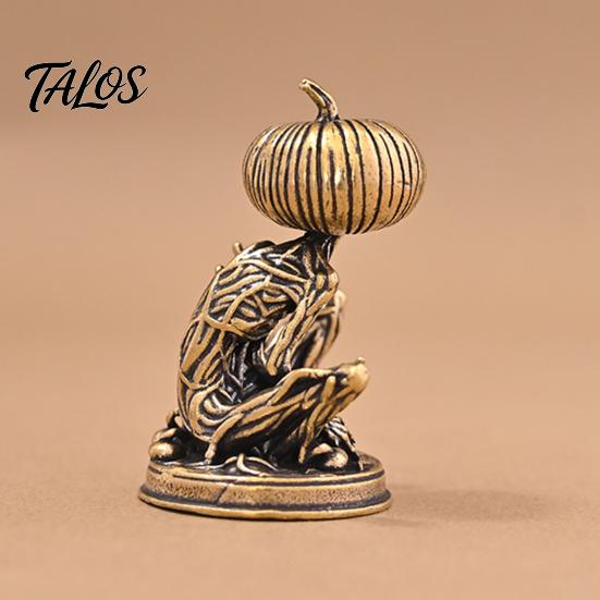 Латунные ornaments Тыквенные Монстры, Сплошная Фигурка, Потертая Статуэтка, Винтажные Мини-Фигурки Скелета, Скульптура для Хэллоуина, Дома, Офиса, Стола, Праздника