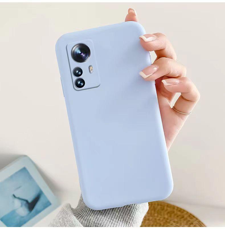 Тонкий чехол из жидкого силикона для Xiaomi Redmi Note 12s с защитой камеры и ударопрочным дизайном