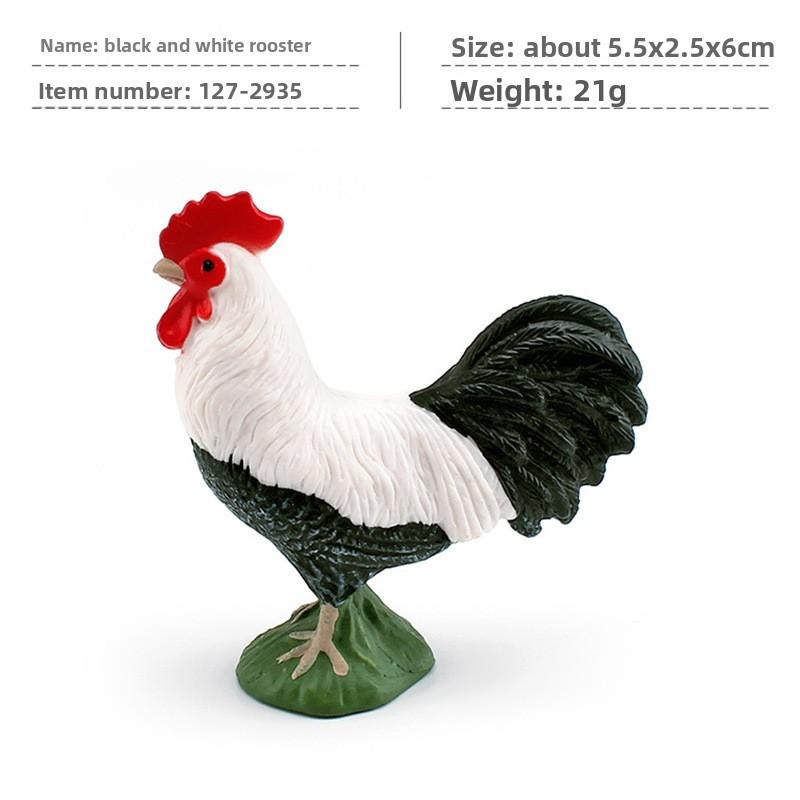 Realistic Figures Animal Model With Ducks Rooster Swans For Decorative Display