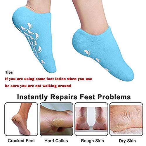AMENDAS New Winter Care Spa Gel Socks Full Heel Feet Protector Silicone Ultra-Soft Socks with Moisturizing Gel Socks Natural Oil and Vitamin E He