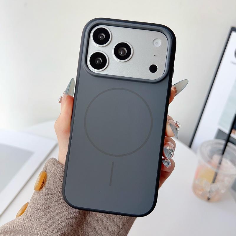 Чехол для IPhone 17 16 15 Pro Max 17Air с магнитной поверхностью, ощущением кожи, из ПК, с аппаратной кнопкой, ударопрочный, для беспроводной зарядки, задняя крышка