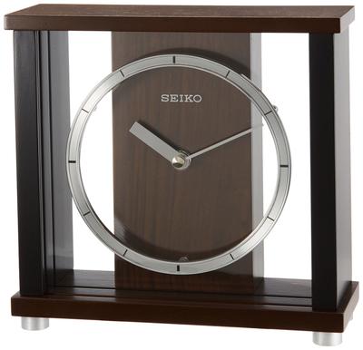 Seiko Clock Настольные часы аналоговые деревянные рамки темно-коричневого дерева BZ356B SEIKO
