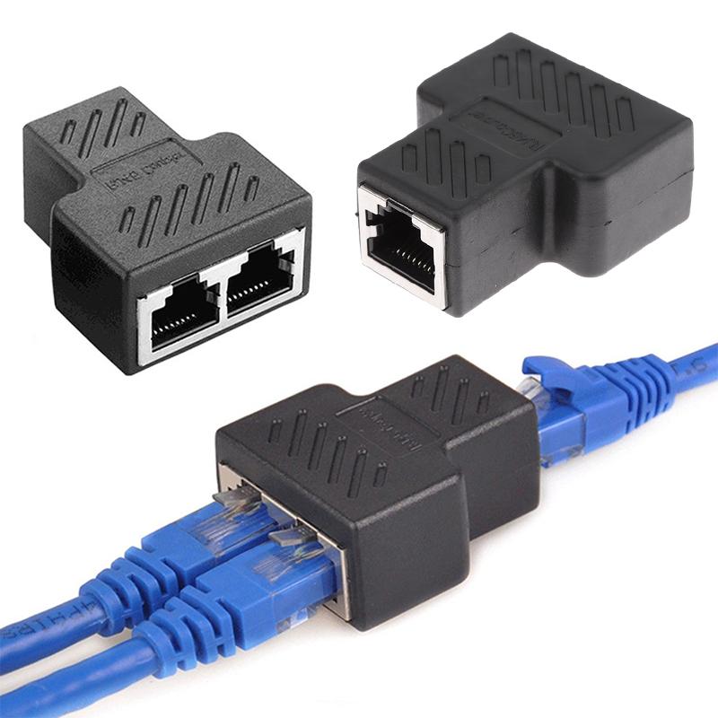 Rj45 Connector 1 To 2 Way Lan Ethernet Cable Network Splitter Coupler Rj45 Cat5/Cate6 Interface Extender Adapter
