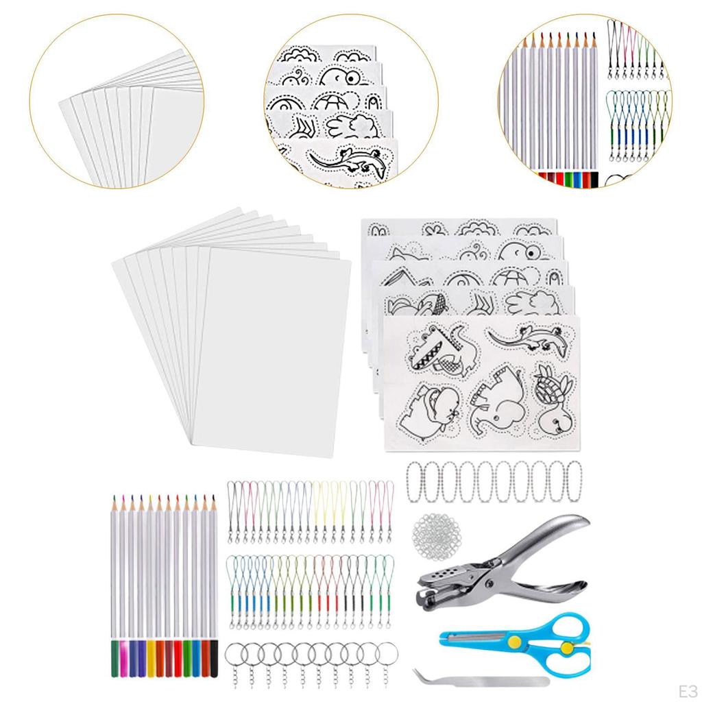 Shrink Film Papers Heat Shrinkable Sheet Materials for Scrapbook Charms Gift
