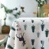 Tablecloth Fresh Green Tree Fawn Washable Coffee Dinner Comfortable Table Cloth For Christmas Wedding Banquet