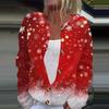 Women's Fashion Christmas Printed Long Sleeve Knitted Cardigan Button Down Jacket