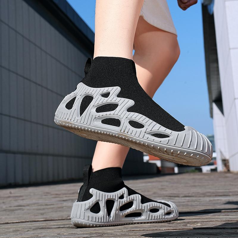 Мужские носки, кроссовки, кроссовки для бега на открытом воздухе, спортивные дышащие эластичные сетчатые летние легкие кроссовки для отдыха, большие размеры