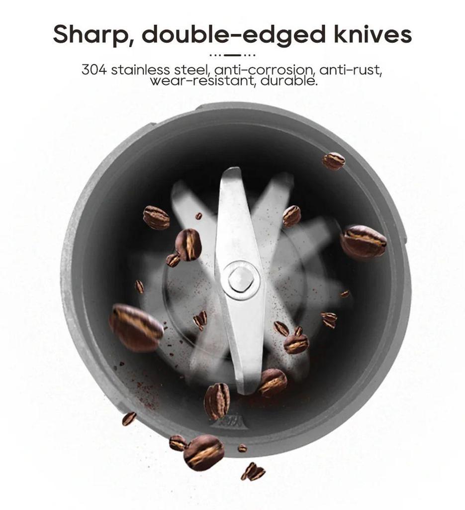 HiBREW G2 3in1 Coffee Grinder, 2000mAh Double Cup, Fruit Mixers Juicers Blender Ice Crusher, for Camping or Journey