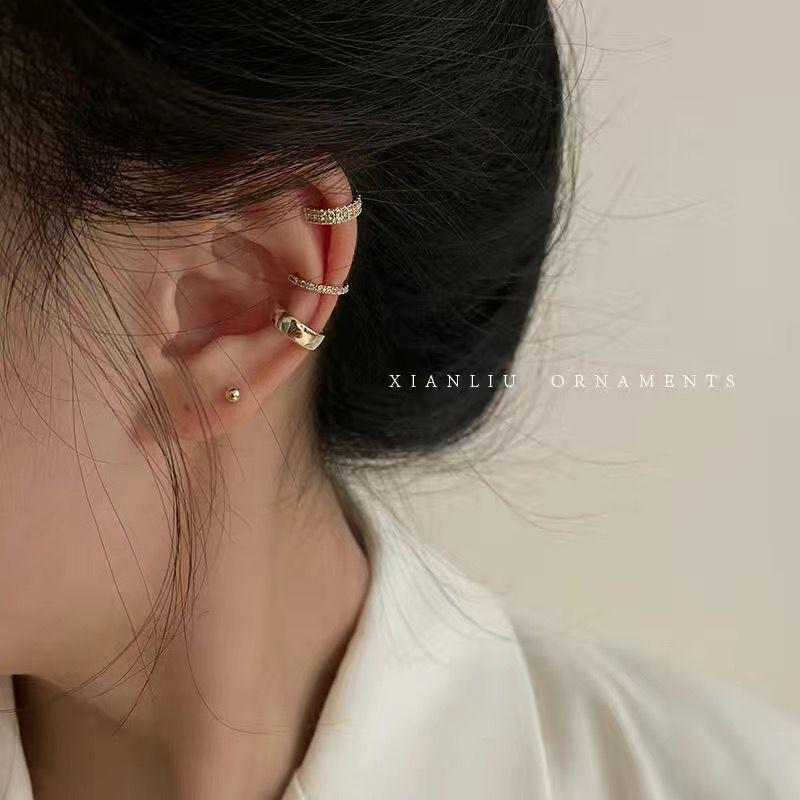 Корейская клипса для ушей из циркония: Без пирсинга, серьги-феи во французском стиле