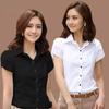 Женская рубашка, летняя женская верхняя одежда, женские черно-белые рубашки, офисная женская блузка, женская рабочая одежда с короткими рукавами