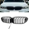 Glossy Black LED Grille for BMW 5 Series G30 - Double-Line, One-Piece, Upgraded Illumination