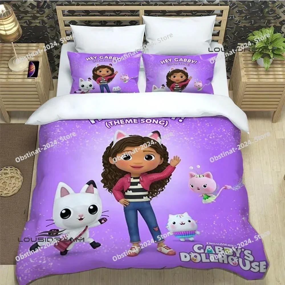 G-Gabby's Dollhouse Постельное белье Набивной одинарный одеяло-стеганое одеяло покрывало пододеяльник наволочка 3 предмета Комплекты Детский Взрослый Размер