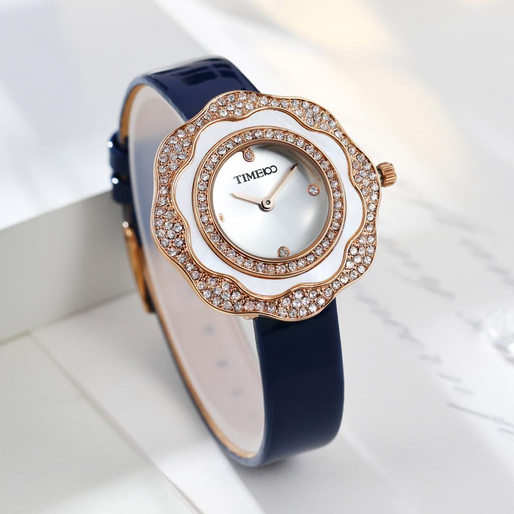 Часы TIME100 для водонепроницаемых 35 мм кожаных часов для старшеклассниц для синих женщин, Часы, Работающие от батарейки, Часы, Ремешок, Стильные, Аналоговые, Милые,