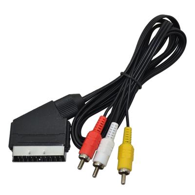 Кабель Scart на 3 RCA штекера 1,8 м, композитный AV аудио/видео кабель для NES для FC, аудио/видео кабель, ТВ-кабель