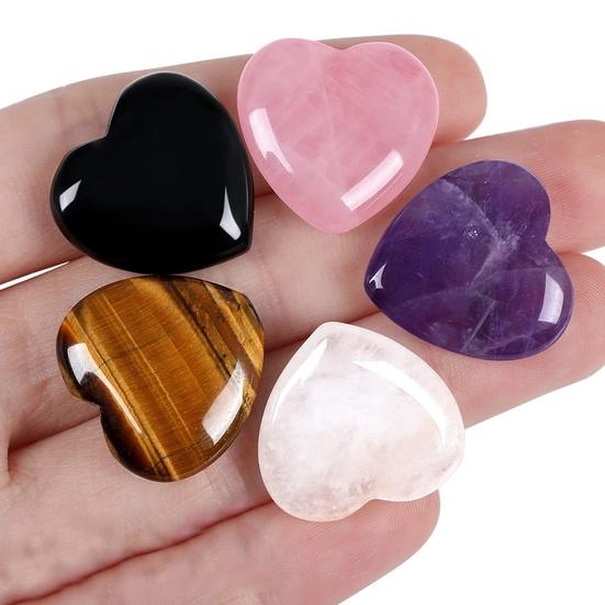 20 шт., набор драгоценных камней в форме сердца, романтические натуральные настольные любовные камни, украшение, кварцевый набор целебных камней, чакра