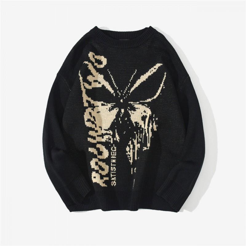 Унисекс Свитер с графическим принтом, с круглым вырезом, Streetwear, Повседневный Пуловер