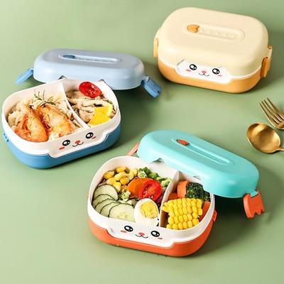 Мультфильм Аниме Bento Ланч-бокс Прямоугольный герметичный пластиковый школьный детский портативный микроволновый контейнер для еды школьный детский ланч-бокс